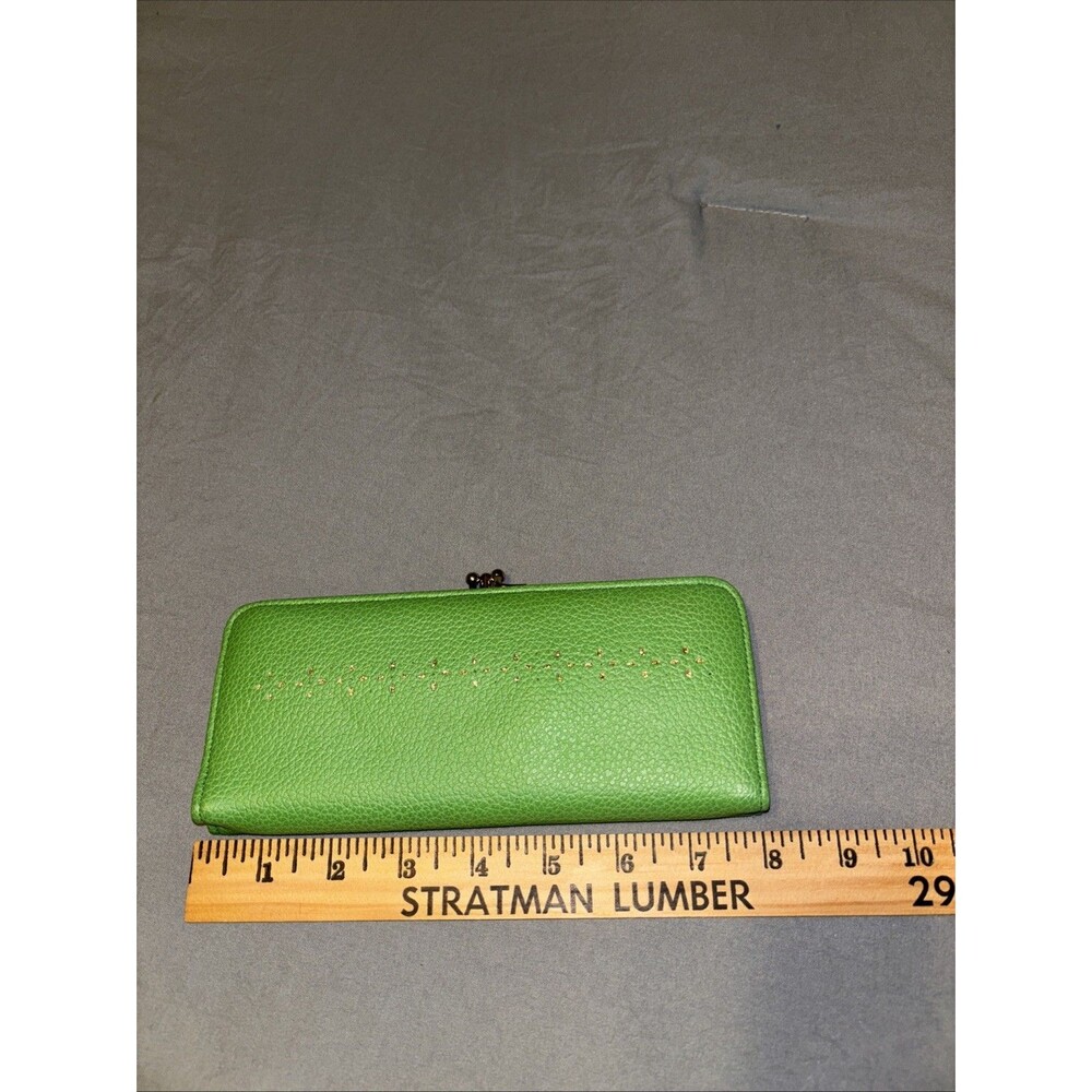 Green Vinyl Clutch/wallet 3 in X 8 In New Without Tags